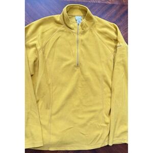 L.L. Bean Women's XL Fleece Pullover 1/4 Zip Yellow Mustard Lightweight‎ Outdoor